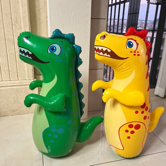 Tumbler Boxing Inflatable Dinosaur Punching Bag Boys Games Sport Toys Kid's Gift - Picture 1 of 7